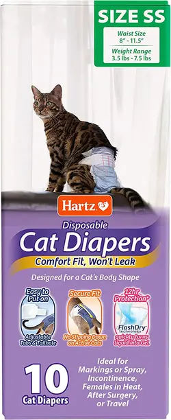 پوشاک یک بار مصرف گربهHartz Disposable Cat Diapers, Easy to ارسال 10 الی 15 روز کاری