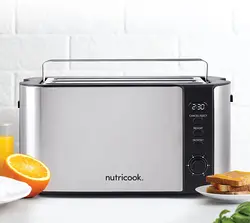 توستر دیجیتال 4 تکه Nutricook با صفحه نمایش LED - مدل T104S - ارسال 10 الی 15  روز کاری