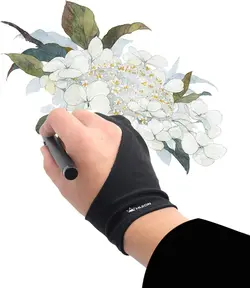 دستکش هنرمند ضد رسوب Huion برای طراحی - رنگ مشکی - ارسال 10 الی 15  روزکاری