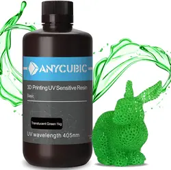 رزین رنگ سبز شفاف 500 گرمی ANYCUBIC 3D Printer Resin - ارسال 10 الی 15  روز کاری