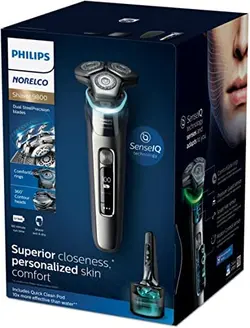ریش تراش برقی شارژی مرطوب و خشک Philips Norelco 9800 با قابلیت تمیز کردن سریع، کیف مسافرتی، اصلاح کننده پاپ آپ، پایه شارژ،ارسال 10 الی 15  روز کاری