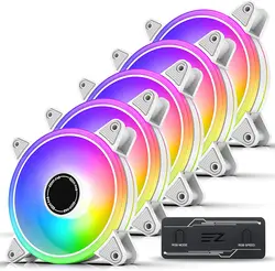 فن کیس EZDIY-FAB White Moonlight 120mm RGB PWM-ارسال 10 الی 15  روز کاری
