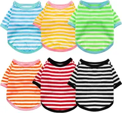 لباس سگ 6 Pieces Dog Striped T-Shirt, Shirt ارسال 10 الی 15  روز کاری