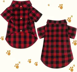 لباس سگ Plaid Dog Shirt Red Buffalo Dog ارسال 10 الی 15 روز کاری