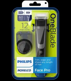 ماشین اصلاح و ماشین اصلاح برقی هیبریدی Philips Norelco Oneblade Pro، مشکی، QP6510/70 -ارسال 10 الی 15  روز کاری