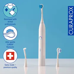 مسواک برقی curaprox Hydrosonic Pro ارتودنسی - 3 سری مسواک - ارسال 10 الی 15  روز کاری
