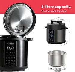 مولتی کوکر هوشمند 9 کاره 8 لیتری نوتریکوک Nutricook Smart Pot 2 SP208K - ارسال ۷ الی ۱۰ روز کاری