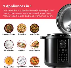 مولتی کوکر هوشمند 9 کاره 8 لیتری نوتریکوک Nutricook Smart Pot 2 SP208K - ارسال ۷ الی ۱۰ روز کاری