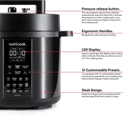 مولتی کوکر هوشمند 9 کاره 8 لیتری نوتریکوک Nutricook Smart Pot 2 SP208K - ارسال ۷ الی ۱۰ روز کاری