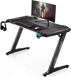 میز گیمینگ EUreka Ergonomic Z2 Gaming Desk 50.6''( RGB Light - Black ) - ارسال 10 الی 15  روز کاری