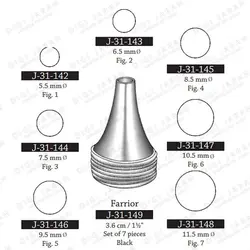 اسپکلوم گوش 6/7 تایی مشکی J-31-149 surgicon