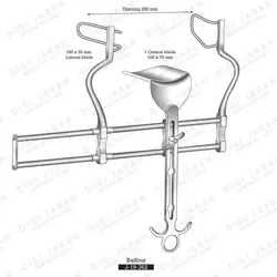 بالفور بزرگسال (تیغه مستقیم) J-19-362 surgicon 100*70mm 20cm