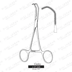 کولی کلمپ سر دو خم J-27-448 surgicon 14cm