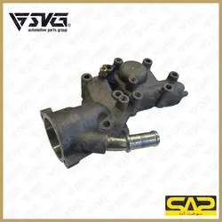 درپوش ترموستات ( هوزینگ ) پژو 206 تیپ 3 ( محفظه آب یا پوسته ترموستات ) سوخت آما