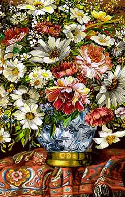 نخ و نقشه گلدان ابر و بادی