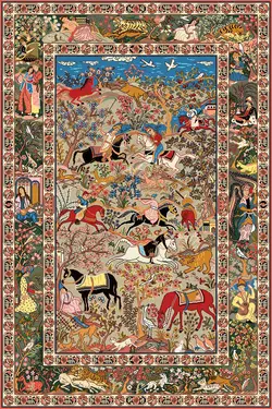 نخ و نقشه درشتبافت 6 متری شکارگاه