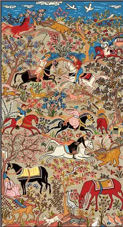 نخ و نقشه درشتبافت 6 متری شکارگاه