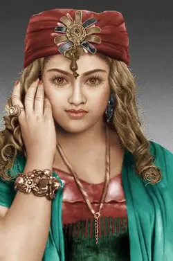 نخ و نقشه تابلوفرش چهره هندی