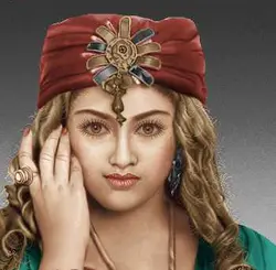 نخ و نقشه تابلوفرش چهره هندی