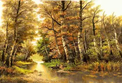 نخ و نقشه منظره طبیعت آرام