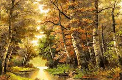 نخ و نقشه منظره طبیعت آرام