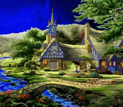 نخ و نقشه تبریز منظره کلبه سبز