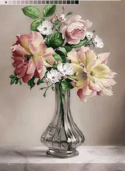 نخ و نقشه گلدان بلور دودی