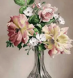 نخ و نقشه گلدان بلور دودی