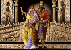 نخ و نقشه تابلوفرش کوروش ماندانا ماندگار