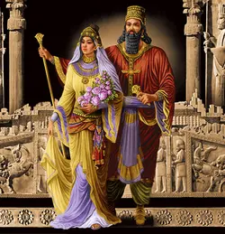 نخ و نقشه تابلوفرش کوروش ماندانا ماندگار