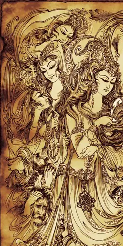 مینیاتور می و مستی نخ و نقشه تبریز