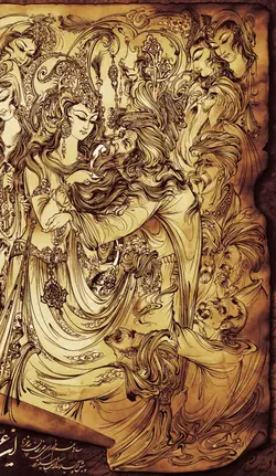 مینیاتور می و مستی نخ و نقشه تبریز