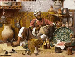 تابلوفرش کوزه گر تبریز نخ و نقشه