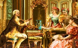 خرید نخ و نقشه تابلوفرش گیتار زن فرانسوی