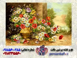 خرید نخ و نقشه گل و گلدان کنار دیوار