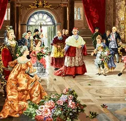 خرید نخ و نقشه فرانسوی مهمانی پاپ