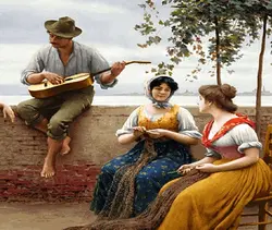 خرید نخ و نقشه فرانسوی طرح گیتار زن