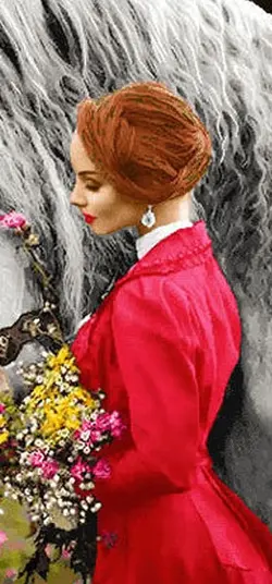 نخ و نقشه تابلو فرش دختر و اسب