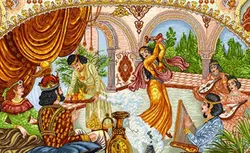 نخ و نقشه تابلو فرش بزم خسرو پرویز