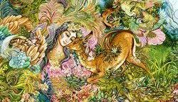 نخ و نقشه تابلو فرش دایره هستی