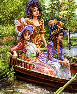 نخ و نقشه تابلو فرش قایق عشق