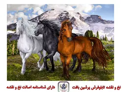 نخ و نقشه تابلو فرش سه اسب