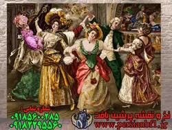 نخ و نقشه تابلوفرش بزم رقص