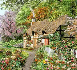 نخ و نقشه تابلو فرش منظره دهکده هلندی