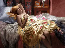 نخ و نقشه تابلوفرش فرانسوی خواب عاشقانه