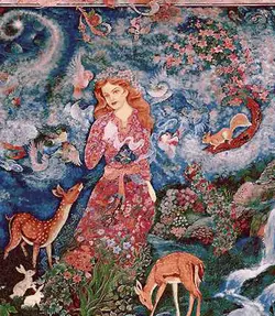 نخ و نقشه تابلوفرش مینیاتور مهربانی