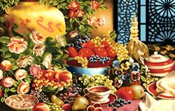 نخ و نقشه تابلوفرش میوه ها