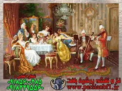 نخ و نقشه تابلوفرش ویولن زن