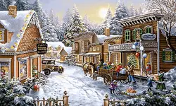 نخ و نقشه تابلوفرش منظره روزه زمستانی