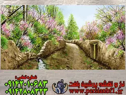 نخ و نقشه تبریز شکوفه های روی دیوار